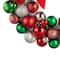 24" Red, Green & Silver Ornament Wreath with Bow by Ashland®